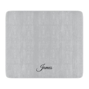 Einfache Individuelle Name Grau Cutting Board Schneidebrett