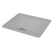 Einfache Individuelle Name Grau Cutting Board Schneidebrett (Ecke)