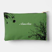 Einfache individuelle Name grün Zubehörtasche (Rückseite)