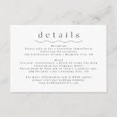 Einfache Informationskarte für Boho Hochzeiten Begleitkarte (Vorderseite)