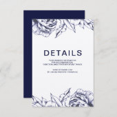 Einfache Informationskarte für Navy Peony Begleitkarte (Vorne/Hinten)