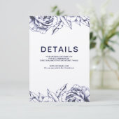 Einfache Informationskarte für Navy Peony Begleitkarte (Stehend Vorderseite)