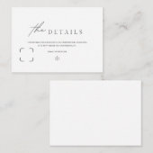 Einfache Informationskarten Schwarz/Weiß Hinweiskarte (Vorne/Hinten)