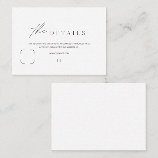 Einfache Informationskarten Schwarz/Weiß Hinweiskarte (Vorne/Hinten)