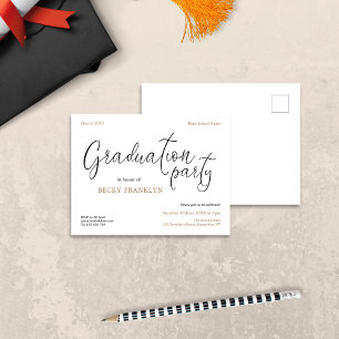 Einfache Informelle Typografy Graduation Party Einladungspostkarte