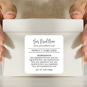 Einfache Inhaltsstoffe der schwarzen und weißen Ve Quadratischer Aufkleber