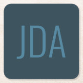 Einfache Initialen | BLUES Rechteckiger Pappuntersetzer (Vorderseite)