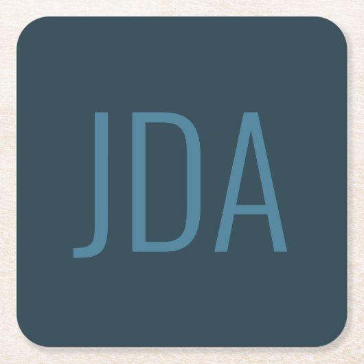 Einfache Initialen | BLUES Rechteckiger Pappuntersetzer (Vorderseite)