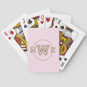Einfache Initialen in rosa braun Monogramm Moderne Spielkarten (Rückseite)
