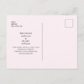 Einfache Initialen Swash Pink Wedding Speichern Si Postkarte (Rückseite)