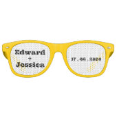 Einfache Initialen und Schwarz-weißes modernes Skr Partybrille (Vorderseite)