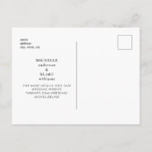 Einfache Initials Schwarze Hochzeit Swash speicher Postkarte (Rückseite)