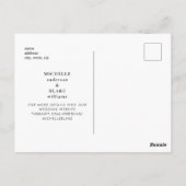 Einfache Initials Tropische Hochzeit speichern das Postkarte (Rückseite)