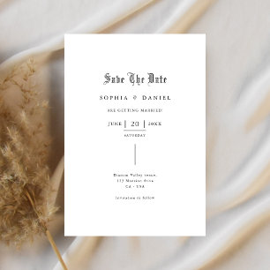 Einfache inline-gotische Schriftart Romantische Ho Save The Date