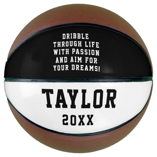 Einfache, inspirierende Schwarz-weiße MVP-Coach Basketball (Vorderseite)