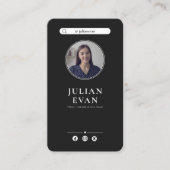 Einfache Instagramm-Beruflich-Black-Business-Karte Visitenkarte (Vorderseite)