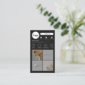 Einfache Instagramm Foto Collage Black Business Ca Visitenkarte (Stehend Vorderseite)