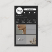 Einfache Instagramm Foto Collage Black Business Ca Visitenkarte (Vorderseite)