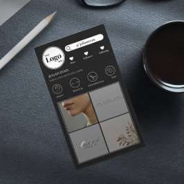 Einfache Instagramm Foto Collage Black Business Ca Visitenkarte