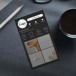 Einfache Instagramm Foto Collage Black Business Ca Visitenkarte