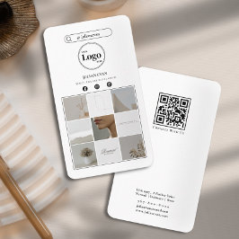 Einfache Instagramm Foto Collage White Business Ca Visitenkarte