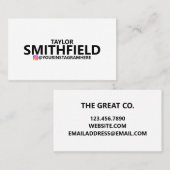 Einfache Instagramm Visitenkarte (Vorne/Hinten)