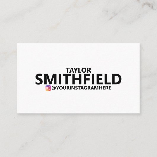 Einfache Instagramm Visitenkarte (Vorderseite)