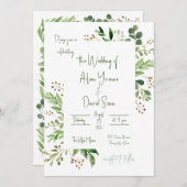 Einfache irische Grüne Einladung zur Hochzeit (Vorne/Hinten)