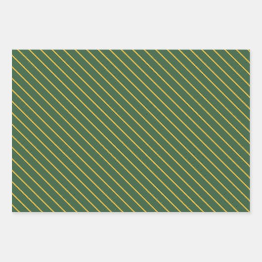 Einfache Jäger Grün und Gold Muster und Solid Geschenkpapier Set (Vorderseite)