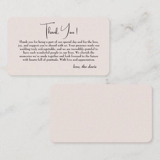 einfache japanische Kirschblüte danke Karte (Vorne/Hinten)