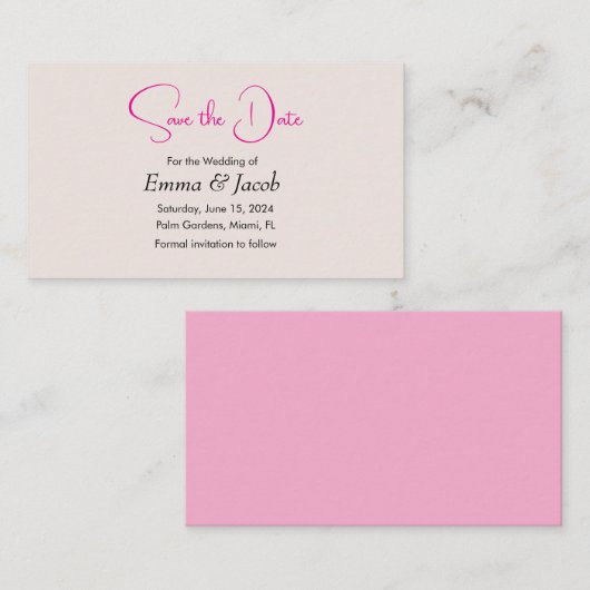 einfache japanische Kirschblüte Save the Date Kart Begleitkarte (Vorne/Hinten)