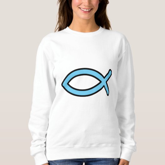Einfache Jesus Fish Sweatshirt (Vorderseite)