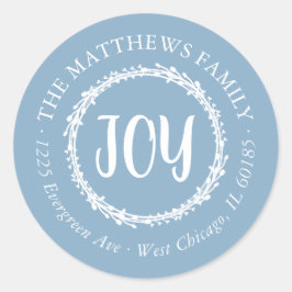 Einfache Joy Round-Rücksendeadresse Runder Aufkleber
