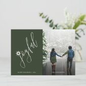 Einfache Joyful Handgeschriebenes Script-Foto Feiertagskarte (Stehend Vorderseite)