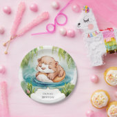 Einfache Joyful Otter Birthday Pappteller (Party)