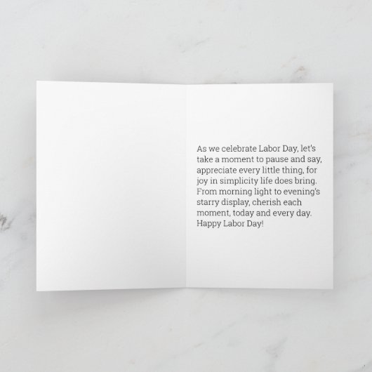 Einfache Joys - Eine Arbeitszeitkarte Dankeskarte (Innenseite)