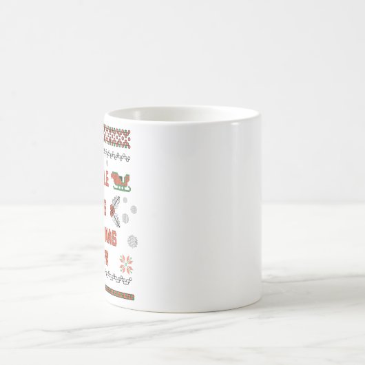 Einfache Joys Weihnachts-Cheer Pixel Art Design Kaffeetasse (Mittel)