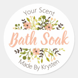 Einfache JoySpring Meadows Bath Bomb Salz Soak Runder Aufkleber