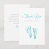 Einfache Jungen-Babyparty danken Ihnen blaue Dankeskarte (Vorne/Hinten)