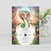 Einfache Jungle Snake Geburtstag Einladung (Stehend Vorderseite)