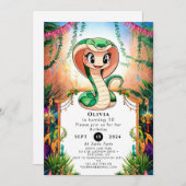 Einfache Jungle Snake Geburtstag Einladung (Vorne/Hinten)