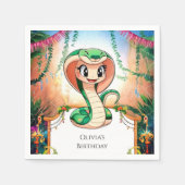 Einfache Jungle Snake Geburtstag Serviette (Vorderseite)