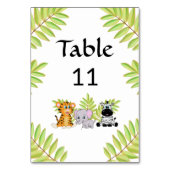 Einfache Jungle Theme Kinderdusche Tischnummer (Rückseite)