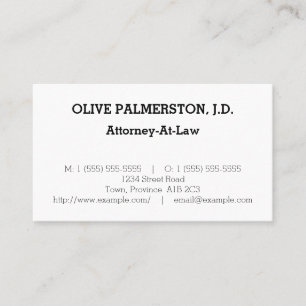 Einfache, juristische Berufliche Visitenkarte
