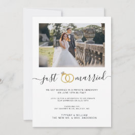 Einfache Just Married Ankündigung Paare Foto