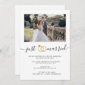 Einfache Just Married Ankündigung Paare Foto (Vorne/Hinten)