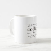 Einfache Kaffe-Zitat-Tasse ☕ Sauberes ästhetisches Kaffeetasse (Vorderseite Links)