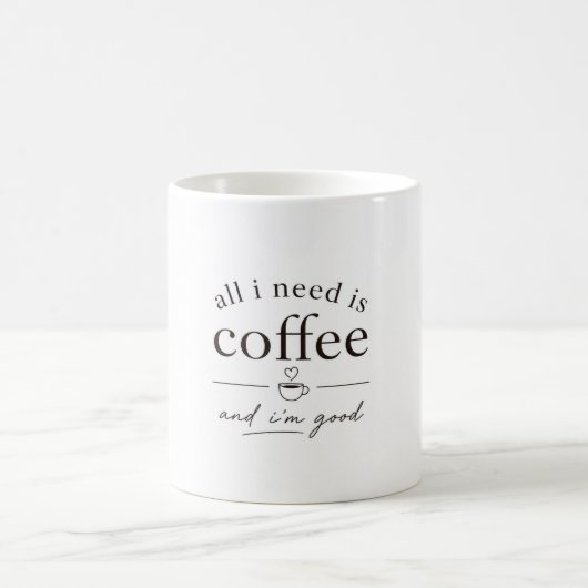 Einfache Kaffe-Zitat-Tasse ☕ Sauberes ästhetisches Kaffeetasse (Mittel)