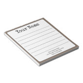 Einfache Kaffee Brown Retro Fügen Sie Ihren Namen Notizblock (angewinkelt)