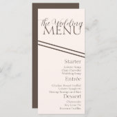 Einfache Kaffee-Tan-Hochzeitskarte Menükarte (Vorne/Hinten)